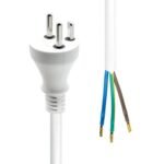 Power Cord Denmark to Open  End 1M White
