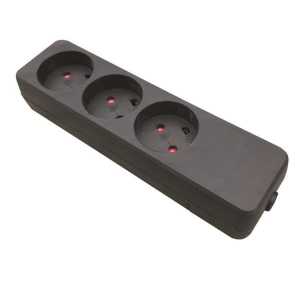 Plast Power Strip 3-way K  Outlet. Black