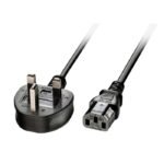 Lindy 5m UK 3 Pin Plug to IEC C13 mains power Cable, Black - Image 2
