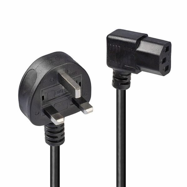1M Uk 3 Pin To Right Angled  Iec C13
