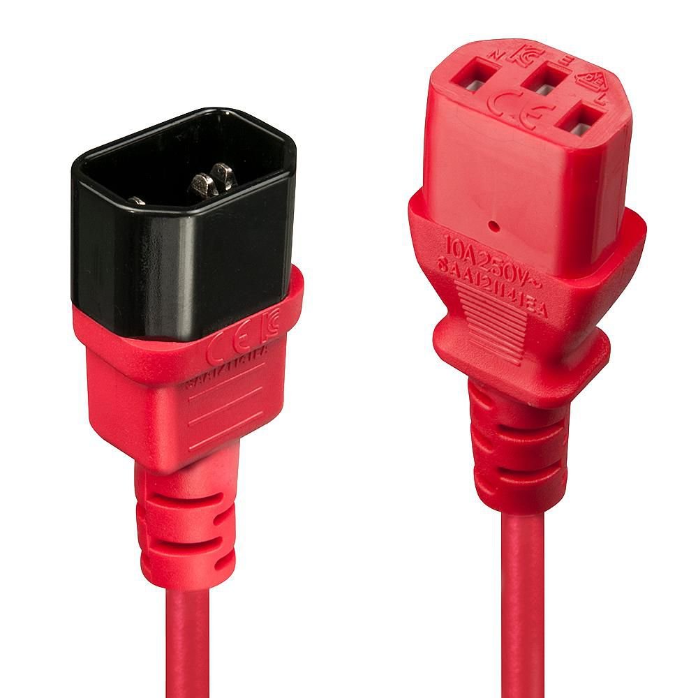 Img_31754755.jpg 1M C14 To C13 Extension Cable, Red - Image 1