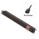 1U 6 Way Uk Sockets,  Horizontal Pdu With Iec C14  Cable