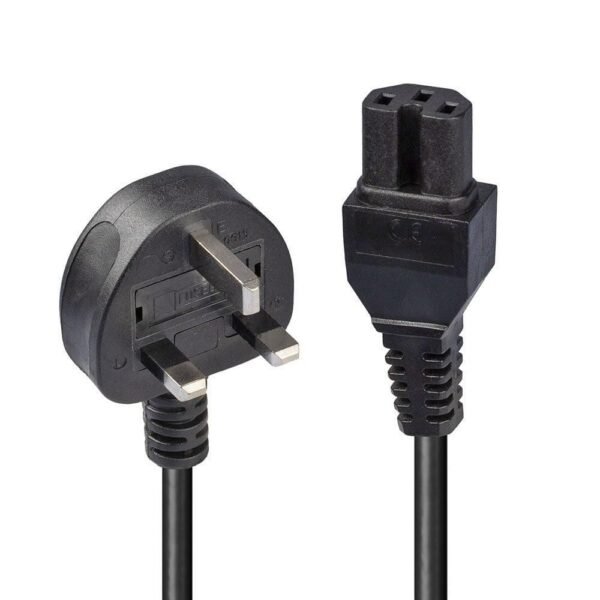 2M Mains Uk 3 Pin Plug To Hot  Conditioned Iec C15 Power  Cable - Kettle Lead