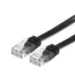Utp Cat.6 Flat Network Cable,  Black 1 M