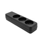 Danish Power Strip 3-way Black