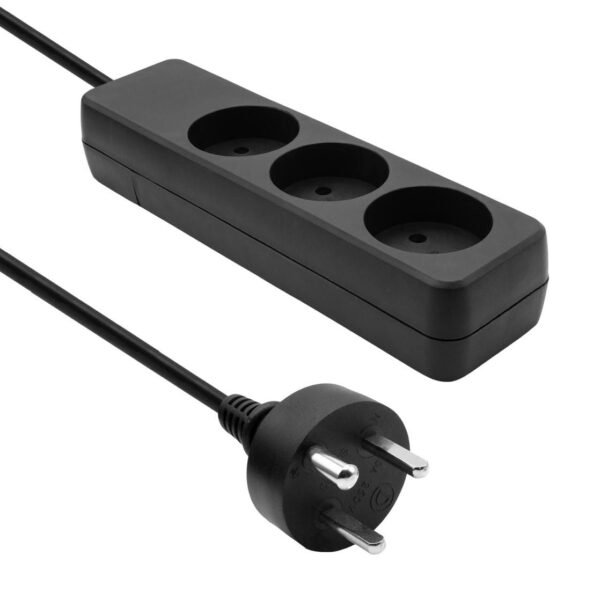 Danish Power Strip 3-way 2M  EDB Black