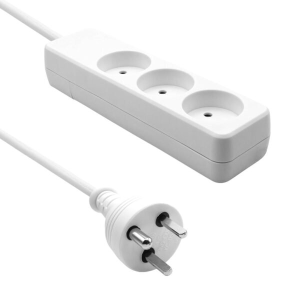 Danish Power Strip 3-way 10M  White