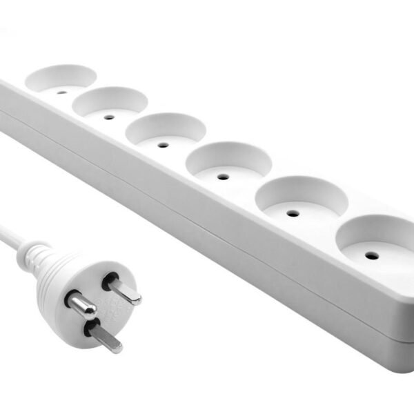 Danish Power Strip 6-way 1M  EDB White