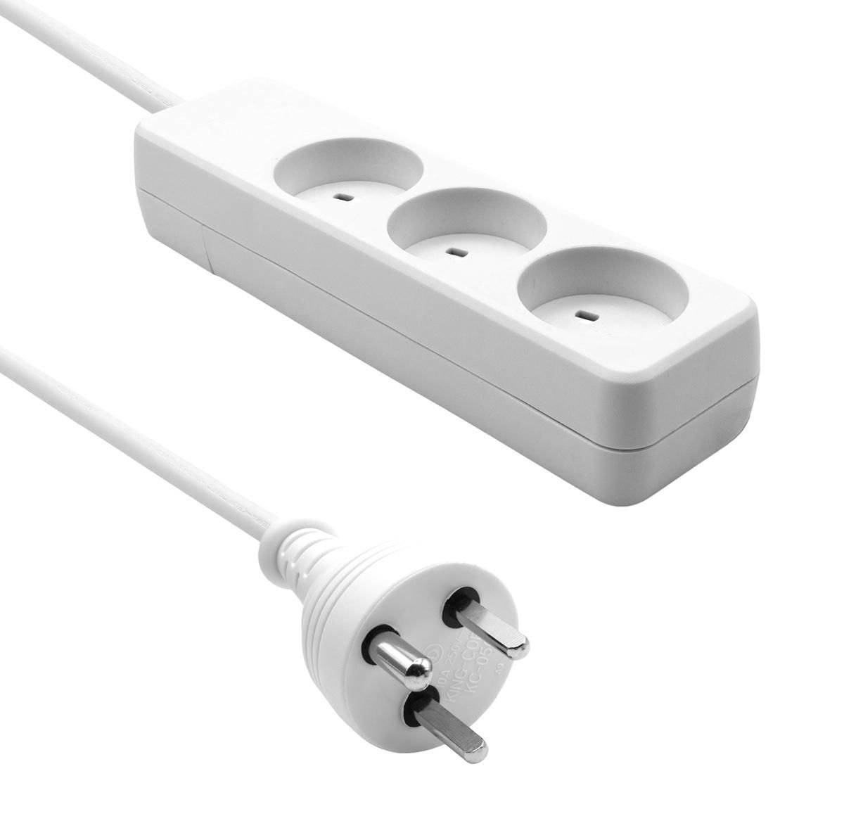Img_32106799.jpg Danish EDB Power Strip 3-way 10M White - Image 1