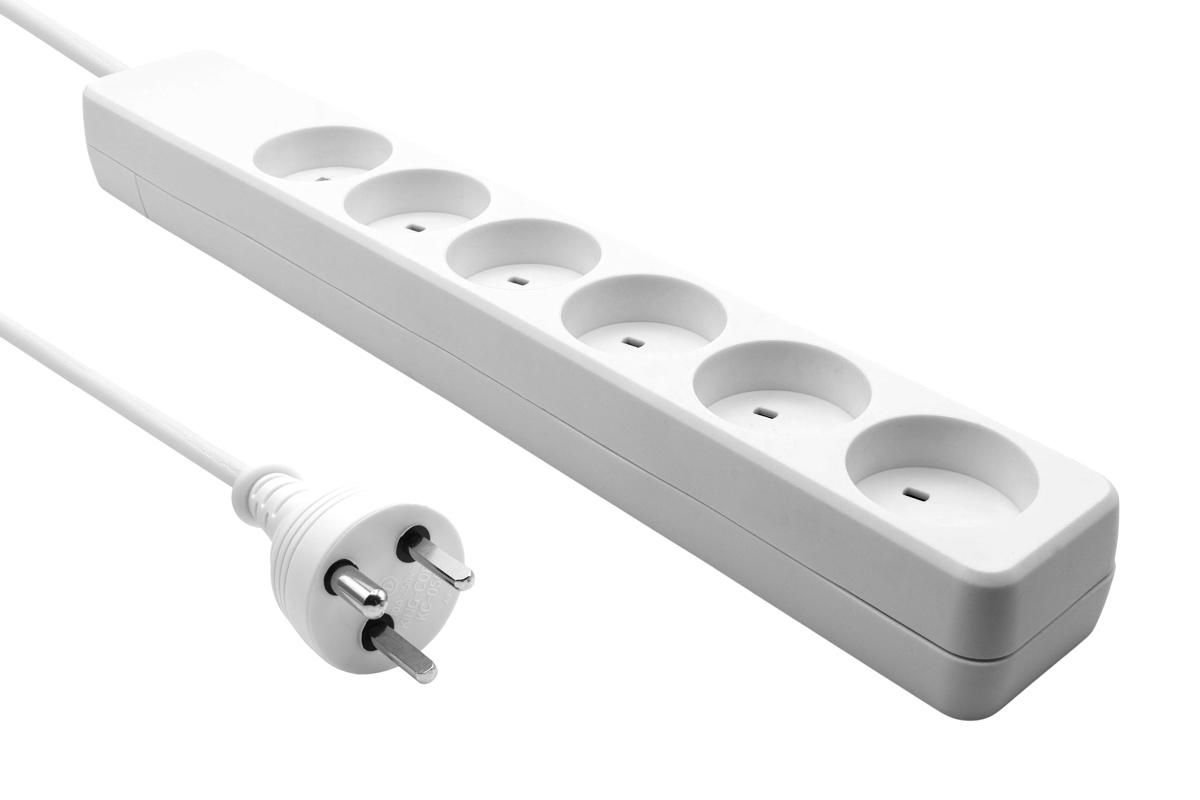 Img_32106809.jpg Danish EDB Power Strip 6-way 1M White - Image 1