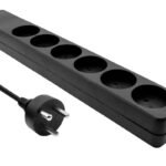 Danish EDB Power Strip 6-way  2M Black