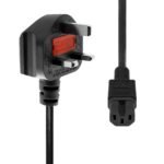 Power Cord UK to C15 1M Black