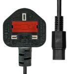 Power Cord UK to C15 1M Black - Image 2