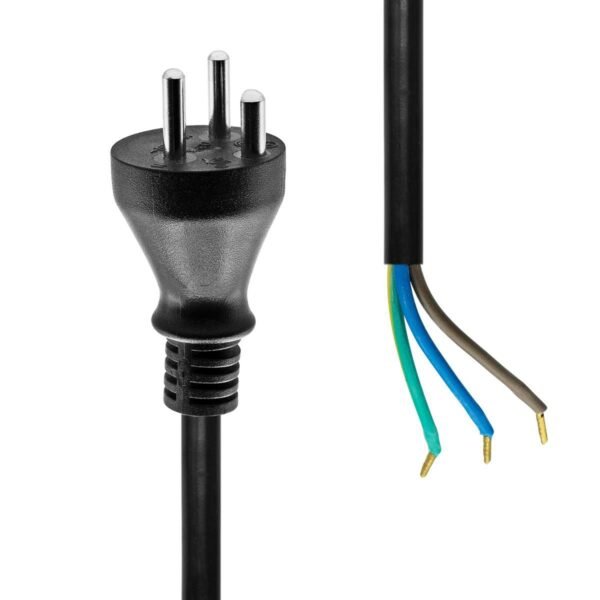 Power Cord Denmark to Open  End 3M Black