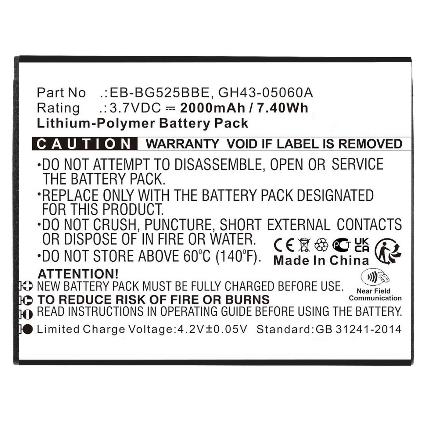 Img_32162508.jpg Battery 7.40Wh Li-Pol 3.7V 2000mAh for Samsung Mobile, SmartPhone - Image 1