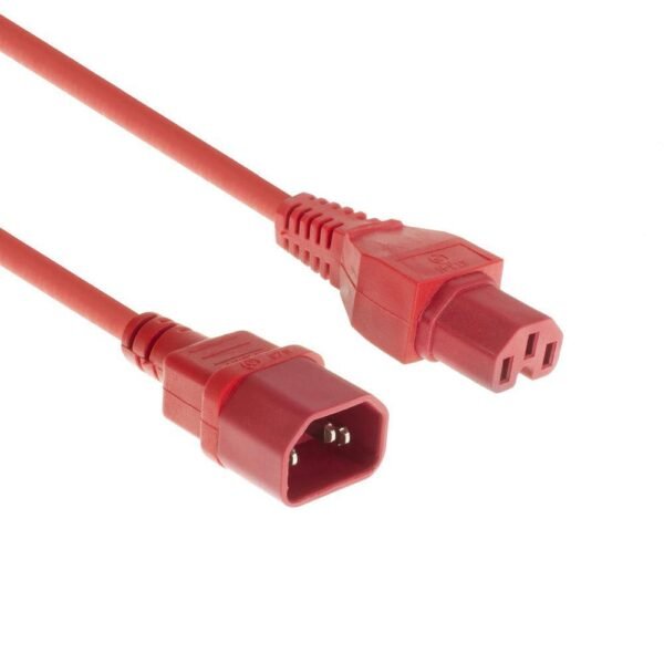 Red power cable C14 to C15,  1,8M