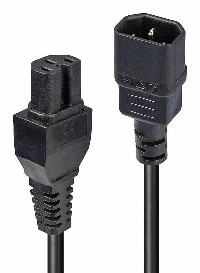 Img_32608984.jpg 2m C14 to C15 Mains Cable, lead free - Image 1
