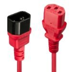 2m C14 to C13 Mains Extension  Cable, lead free, red