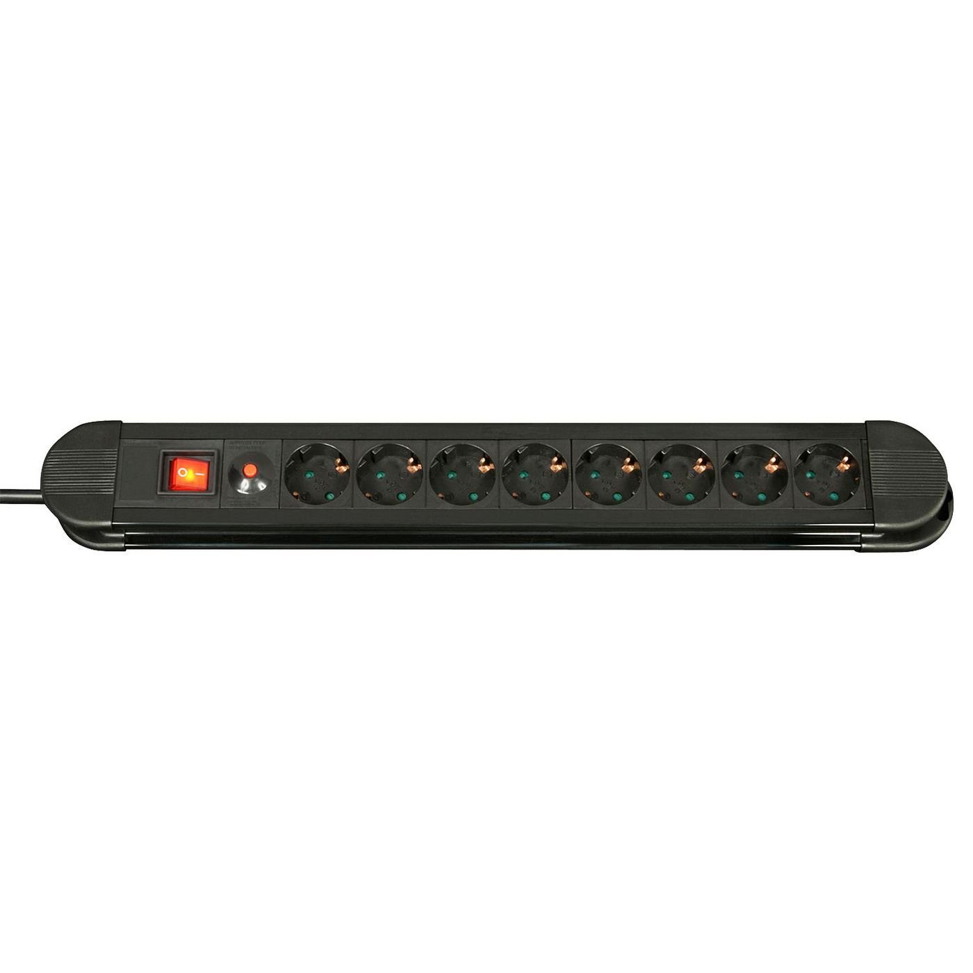 Img_32614794.jpg 8-Way Schuko Mains Power Extension with Switch, Black - Image 1