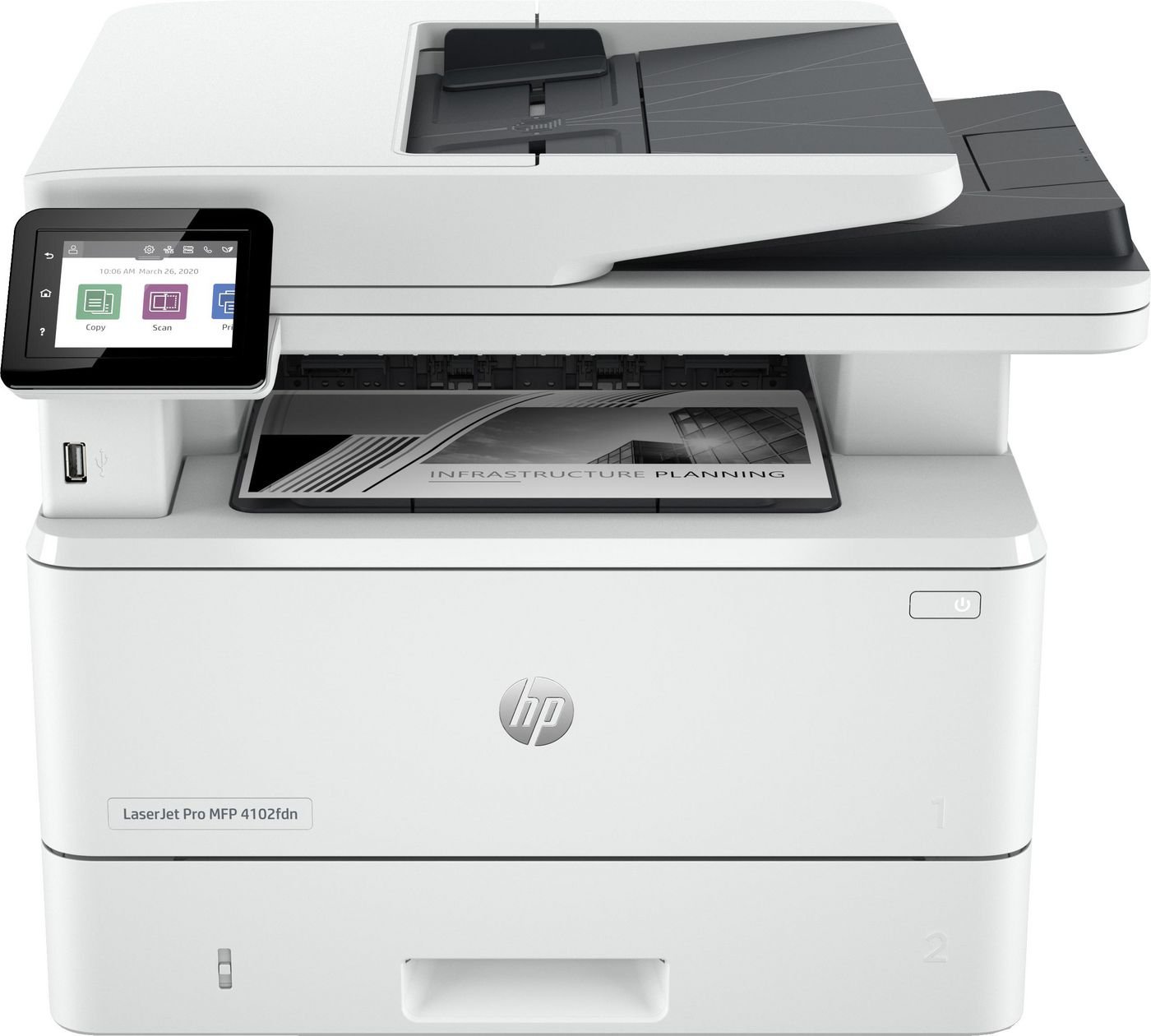 Img_32853619.jpg Laserjet Pro Mfp 4102Fdn Printer, Black And White, Printer For Small Medium Business, Print, Copy, Scan, Fax, Instant Ink Eligible - Image 1