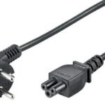 Power Cord CEE 7/7 - C5 3m Angled Schuko, Black,  H05VV-F3x0,75mm2 CU, Male-Female
