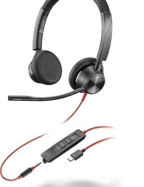 Blackwire 3325 Stereo  Microsoft Teams Certified  USB-C Headset +3.5mm Plug +USB-C/A Adapter