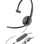 Blackwire 3215 Monaural USB-C  Headset +3.5mm Plug +USB-C/A  Adapter (Bulk)