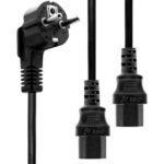 Power Y-Cord 1.8m Black IEC320 3x0,75mm2