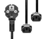 Power Y-Cord 1.8m Black IEC320 3x0,75mm2 - Image 3