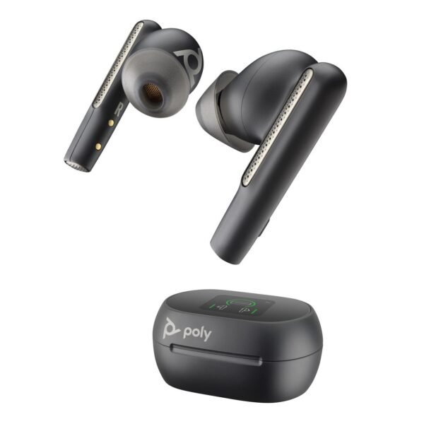 Voyager Free 60+ UC Carbon  Black Earbuds +BT700 USB-C  Adapter +Touchscreen Charge Case