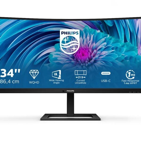 34, 3440x1440, VA, Curved,  H/A 100 MM, ULTRAWIDE, USB-C  DISPLAY 100 Hz, 1 ms MPRT, USB HUB, SPEAKERS,  USB-Cx1, DPx1, HDMIx1, VESA