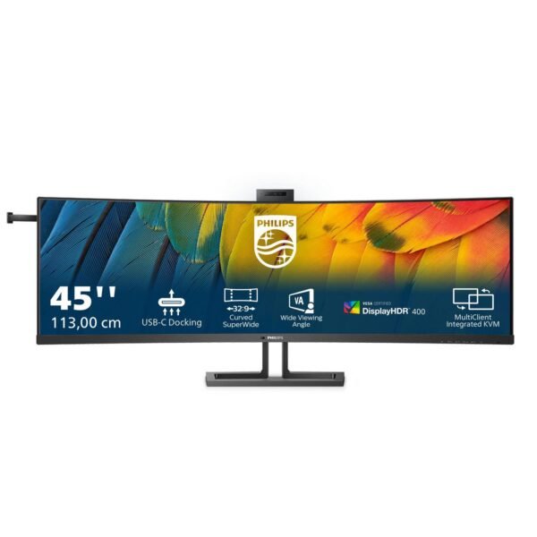 44,5, 5120x1440, VA, Curved,  H/A 150 MM, SUPERWIDE, USB-C  DOCKING DISPLAY (RJ45), power delivery <gt/> 100 W, 70 Hz, USB HUB, SPEAKERS,