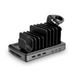 charging station organizer  Freestanding Aluminium,  Plastic Black, Grey