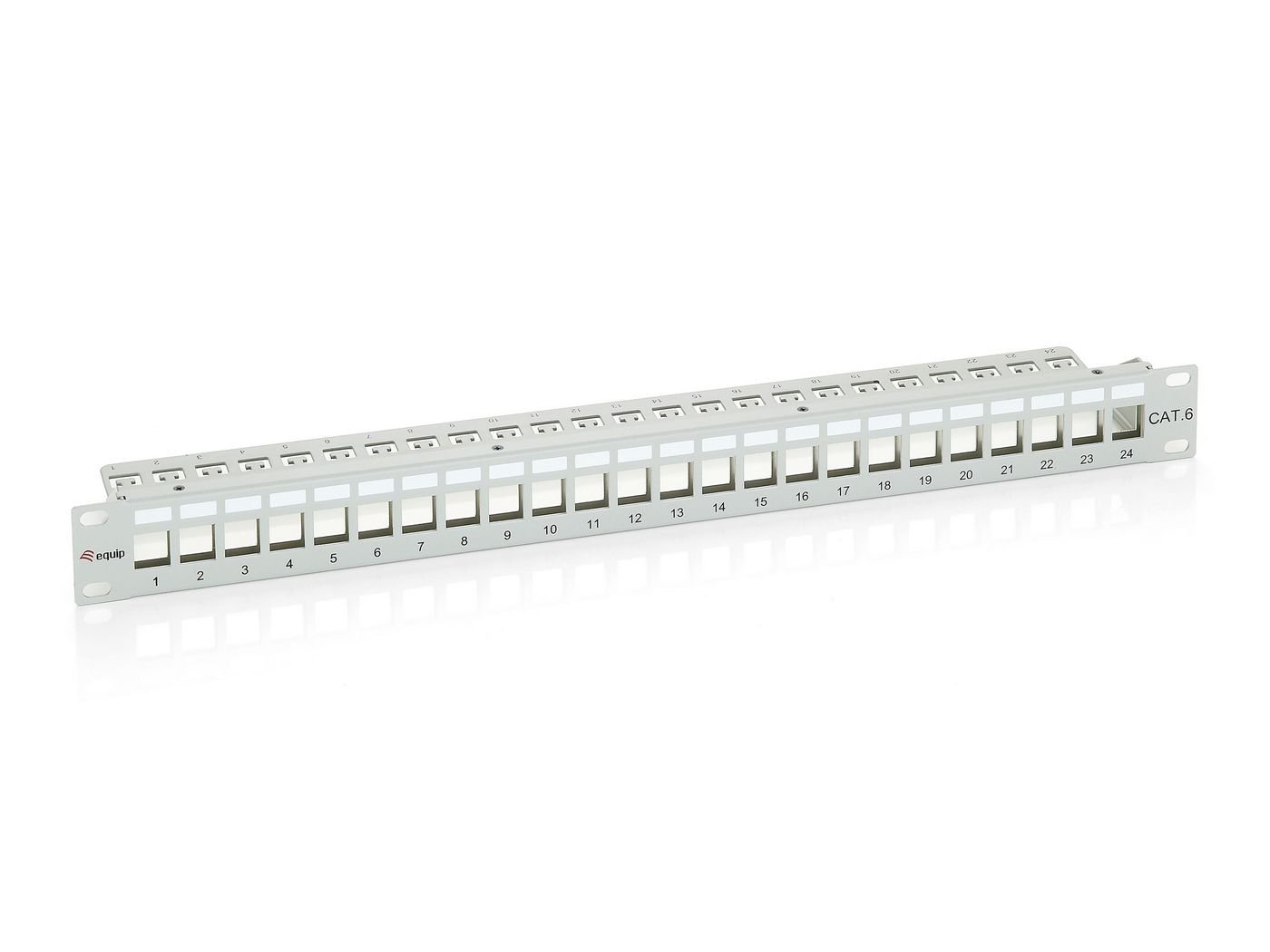 Img_34147344.jpg 24-Port Keystone Cat.6 Shielded Patch Panel, Light Grey - Image 1