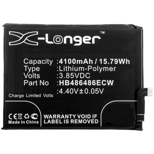 Mobile Battery 15.79Wh Li-Pol  3.85V 4100mAh for Huawei  15.79Wh Li-Pol 3.85V 4100mAh Black for Huawei Mobile, SmartPhone CP37, CP60,