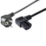 Power Cord CEE 7/7 - Angled  C15 3m black Power Cord  Schuko Angled - Angled C15, 3m black