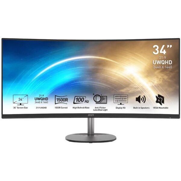 Pro Mp341Cqde Computer  Monitor 86.4 Cm (34") 3440 X  1440 Pixels Ultrawide Quad Hd Black