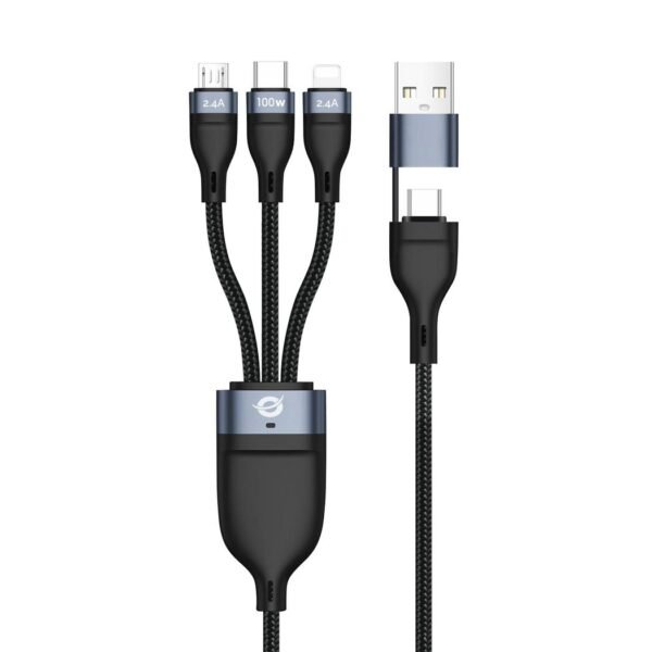 Usb 3-In-1 Pd 3.0 100W Fast  Charging Cable 1.5M, 20V 5A,  480Mbps, E-Mark