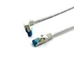 Cat.6A S/Ftp Patch Cable,  Angled To Straight Plug,  0.5M, White