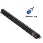 Vertical 8 Way PDU, 8 x UK  Sockets to 16A Commando Plug