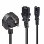 2.5m Y Mains Power Cable UK 3  Pin Plug to IEC C13/C7