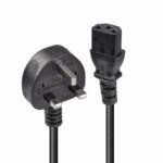 0.2m Mains Power Cable UK 3  Pin Plug to IEC C13