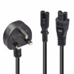 2.5m Y Mains Power Cable UK 3  Pin Plug to IEC C17/C5