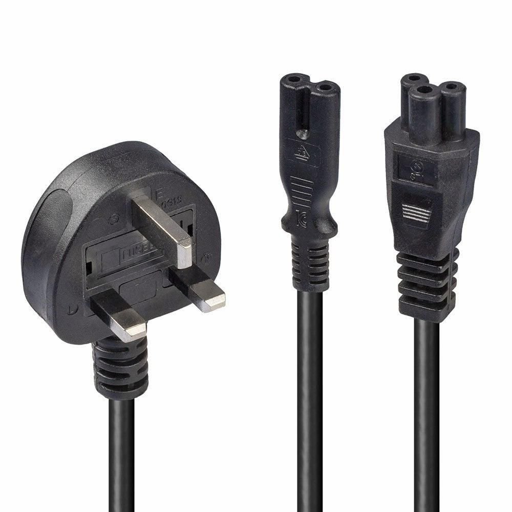 Img_34702611.jpg 2.5m Y Mains Power Cable UK 3 Pin Plug to IEC C17/C5 - Image 1