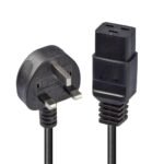 2m Mains Power Cable UK3 Pin  Plug to IEC C19