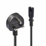 2m Mains Power Cable UK 3 Pin  Plug to IEC C7
