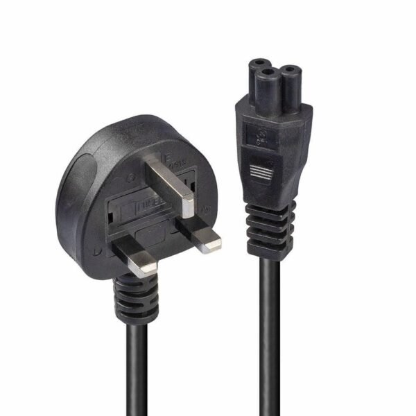 3m Mains Power Cable UK 3 Pin  Plug to IEC C5