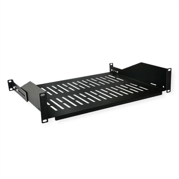 19"-Fixed Shelf, 485 x 350mm,  2UH, max. 25kg, black