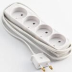 4-way power stripno earth,  1,5m white