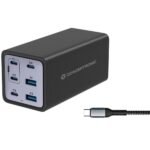 6-Port 200W Gan Usb Pd  Charger With Usb-C Charging  Cable, Usb-C X 4, Usb-A X 2, Qc 3.0, Pd 3.1, Pps